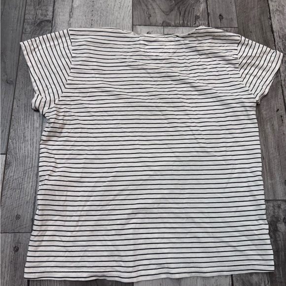 Frame Le High Rise Striped Scoop Neck Women's Top Medium White Black - Picture 7 of 7